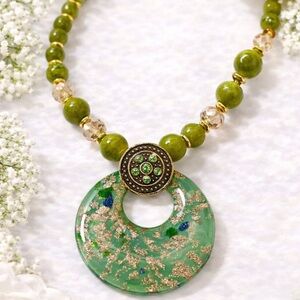 Elegant Green Beaded Necklace